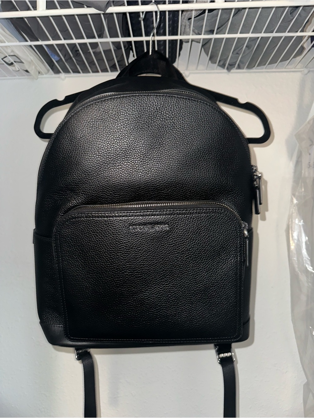Michael Kors Black Leather Men's Backpack - Classic Everyday Carry